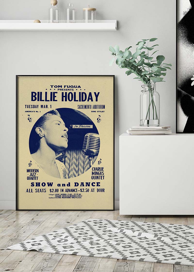 Billie Holiday Jazz Concert Poster Print