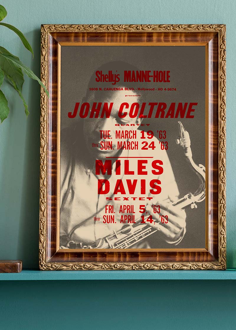 CLEARANCE - John Coltrane Miles Davis Print 21x30cm