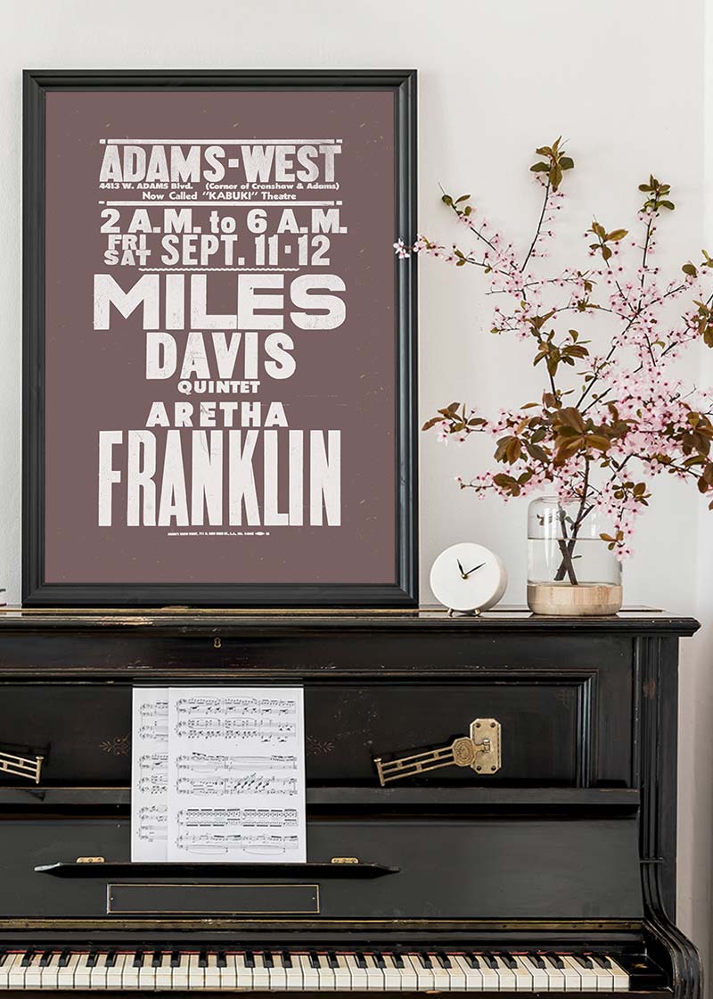 Miles Davis & Aretha Franklin Concert Poster Print
