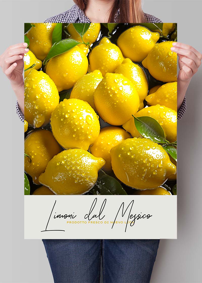 Glossy Lemons Fruit Print