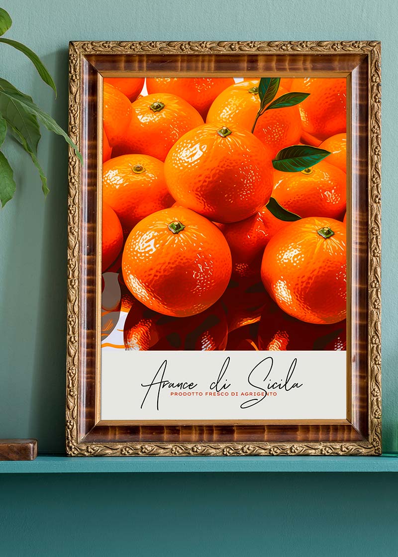 Glossy Oranges Fruit Print