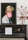 David Bowie Blowing Bubblegum Portrait Print