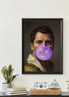 Freddie Mercury Blowing Bubblegum Portrait Print