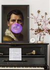 Freddie Mercury Blowing Bubblegum Portrait Print