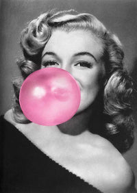 Marilyn Monroe Blowing Bubblegum Portrait Print