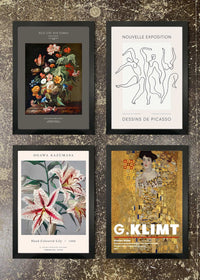 4 Framed 21x30cm Prints - Famous Artist Posters