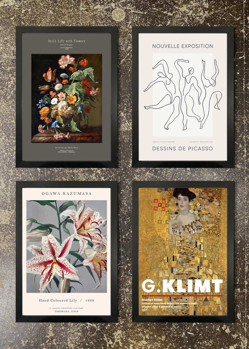 4 Prints & Frames - Famous Artist Posters