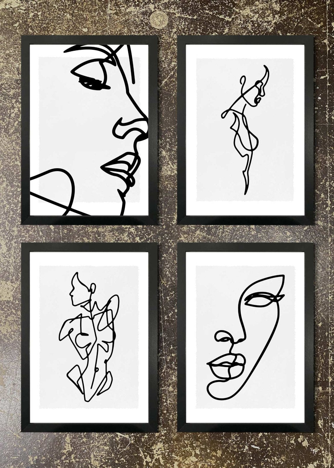 4 Prints & Frames - B&W Line Art