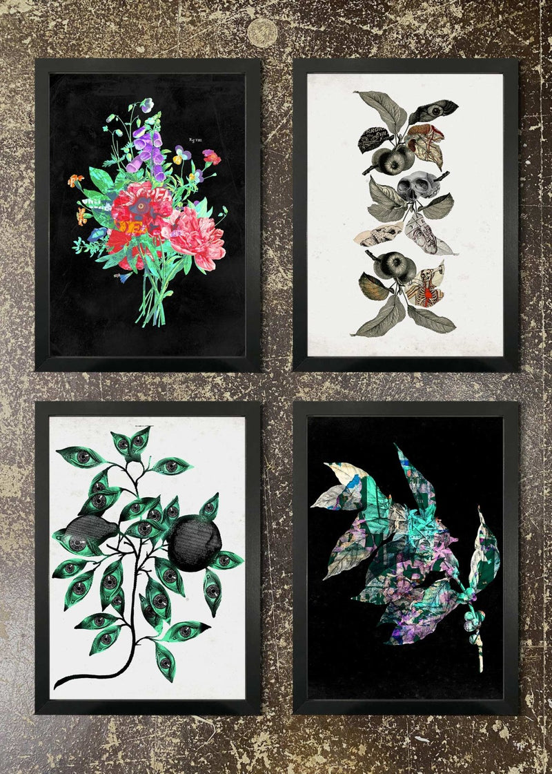 4 Framed 21x30cm Prints - Twisted Botanical Prints