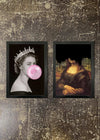 2 Framed 21x30cm Prints - Queen Bubblegum & Black Drippy Mona