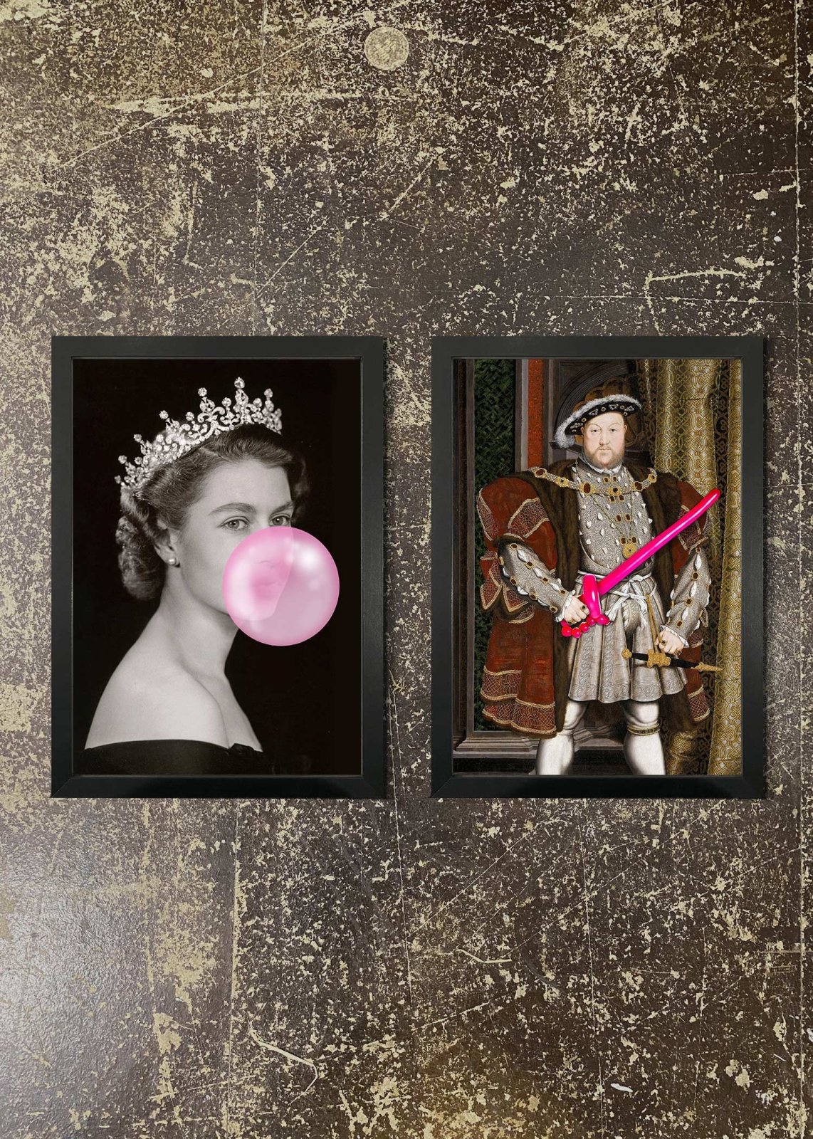 2 Framed 21x30cm Prints - Queen Bubblegum & Henry Balloon