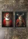 2 Prints & Frames - CHRISTMAS PENGUIN & STAG