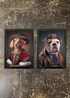 2 Prints & Frames - DACHSHUND & ENGLISH BULLDOG