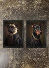 2 Prints & Frames - PUG & DOBERMAN