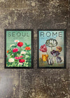 2 Prints & Frames - FLOWER MARKET PAINTINGS