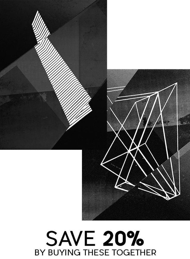Abstract Angles BW Print Bundle