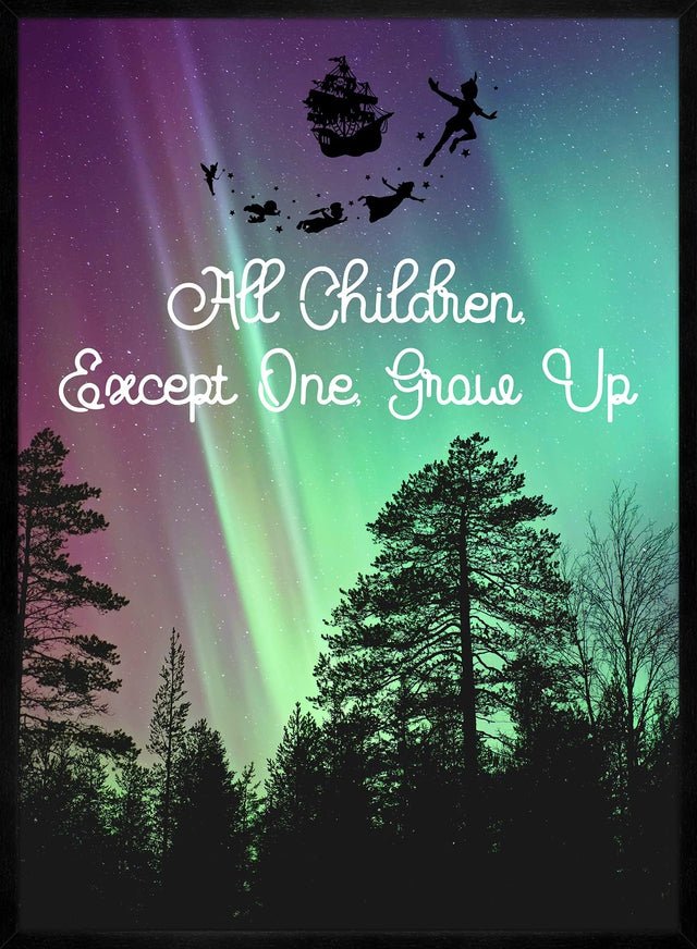 All Children Grow Up Peter Pan Neverland Print