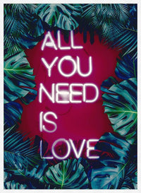 All You Need Is Love Neon Tropical Print