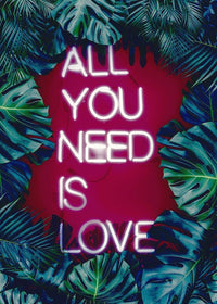 All You Need Is Love Neon Tropical Print
