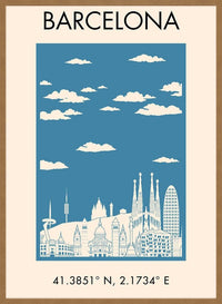 Barcelona Tourist Style Poster Print