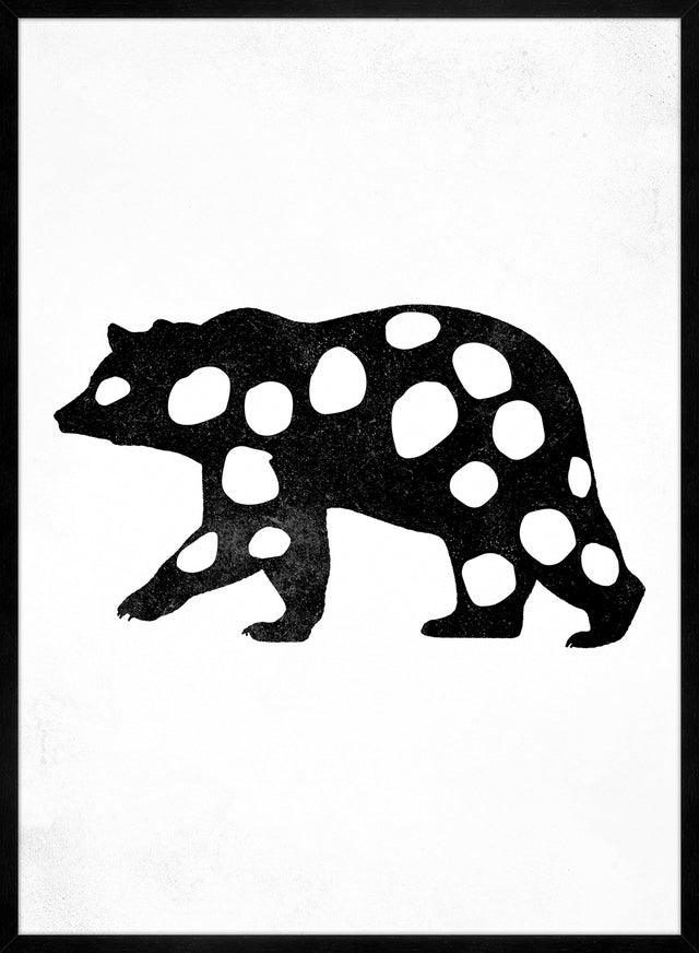 Bear Silhouette Polkadot Print