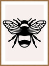 Bee Black And White Illustration Print