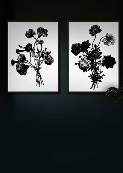 Black & White Vintage Bouquet Print Bundle