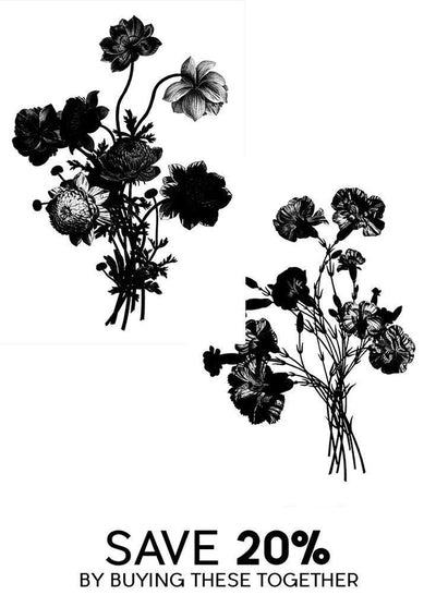 Black & White Vintage Bouquet Print Bundle