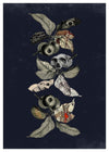 Botanical Skulls Navy Print