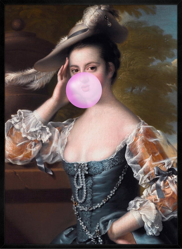Bubblegum Lady Portrait Print