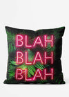 Neon BLAH BLAH BLAH Leaves Cushion