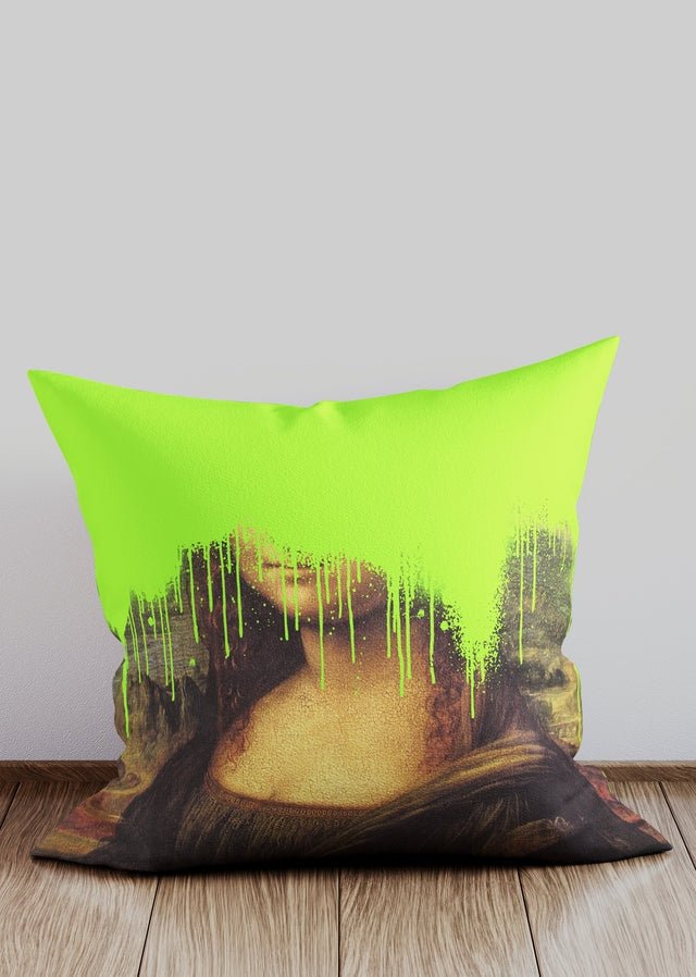 Green Drippy Mona Cushion