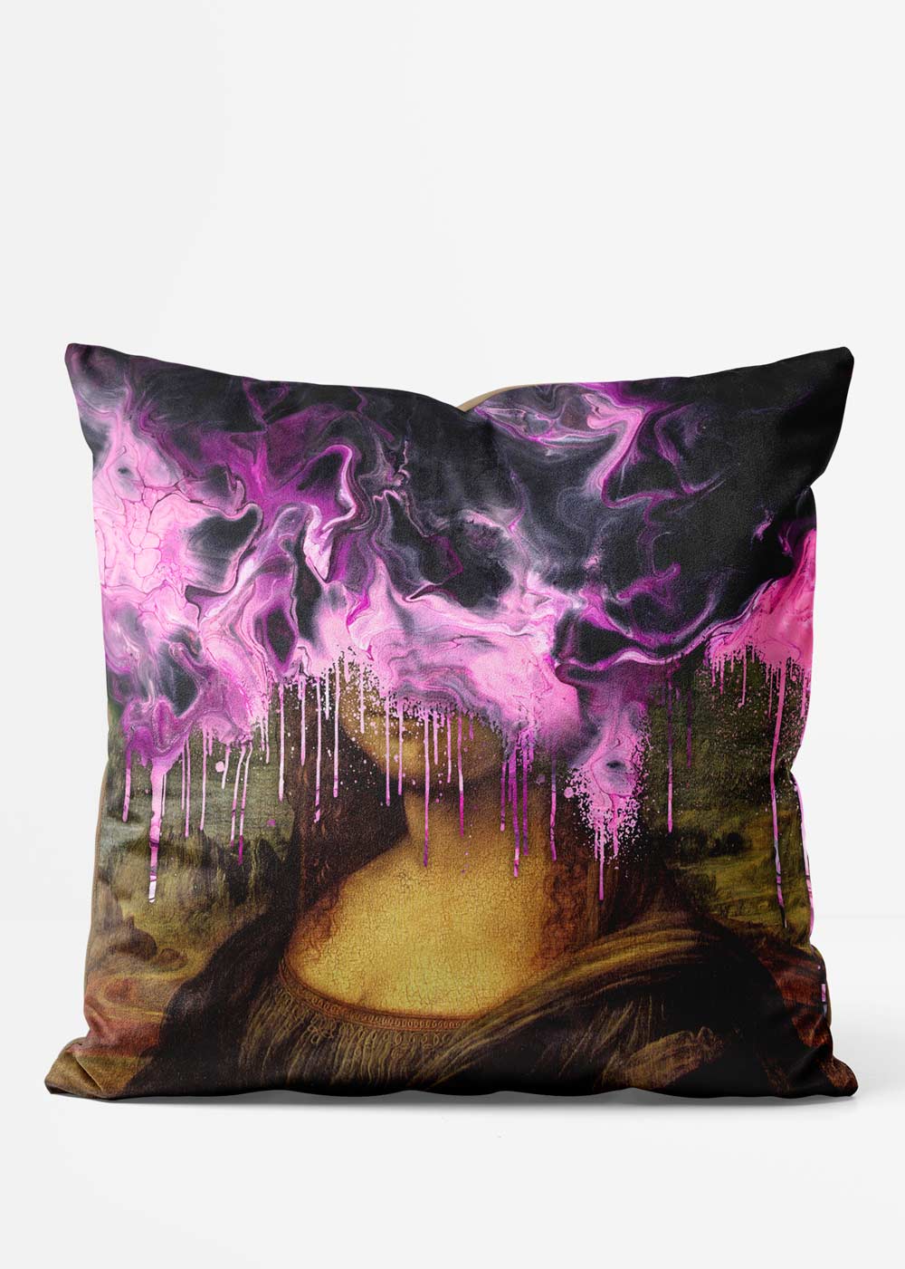 Pink Gloop Drippy Mona Cushion – InkAndDrop