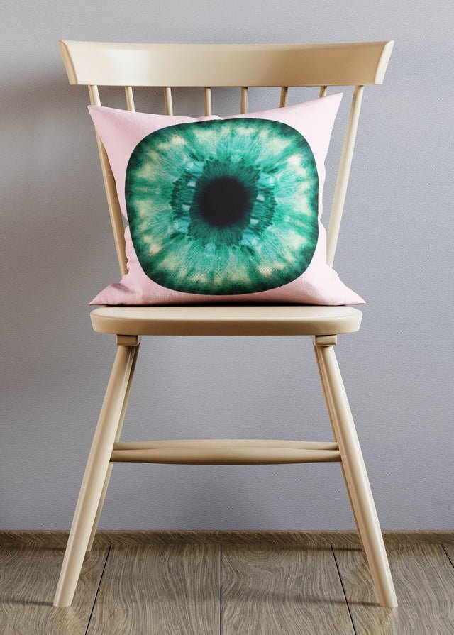 Pink and Green Eyeball Cushion