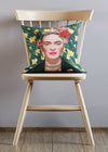 Frida Kahlo Green Cushion