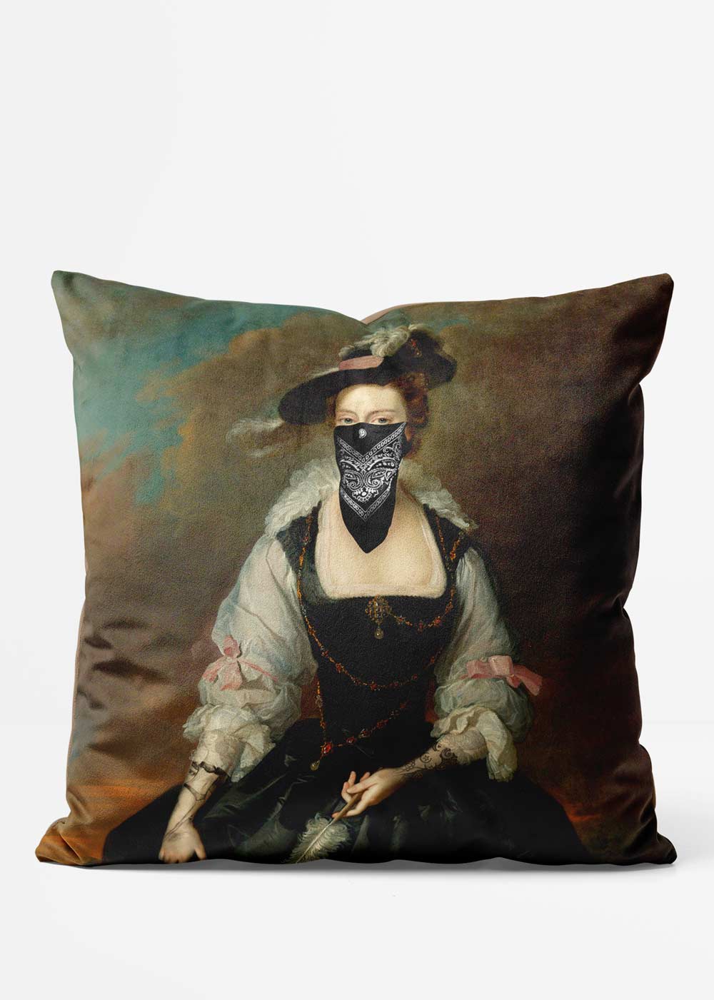 Gang Portrait Female Altered Art Cushion