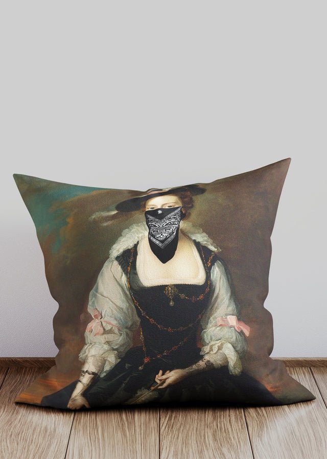 Gang Portrait Female Altered Art Cushion