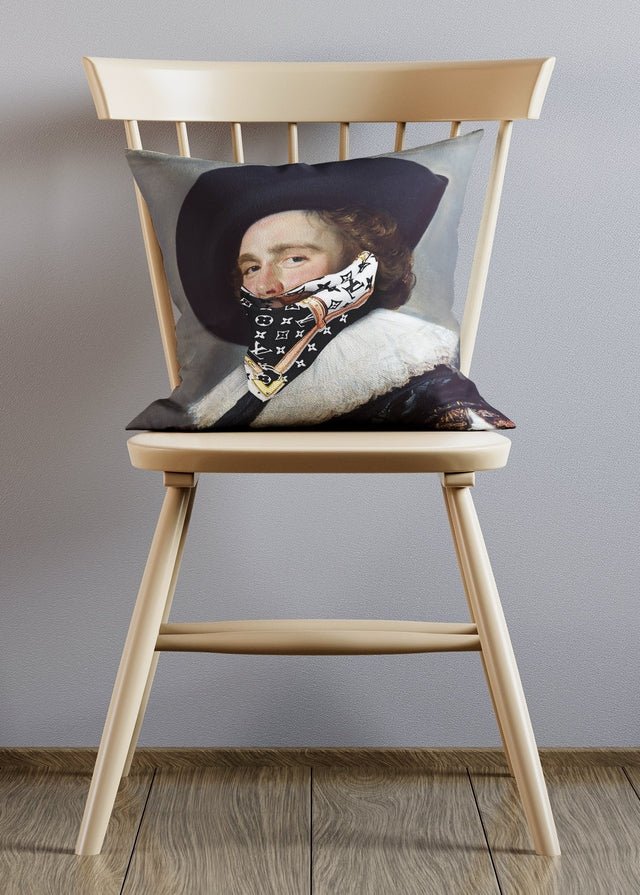 Gang Portrait Louis Vuitton Altered Art Cushion