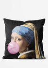 Girl Blowing Bubble Altered Art Cushion