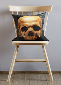 Gold Skull Black Marble Cushion