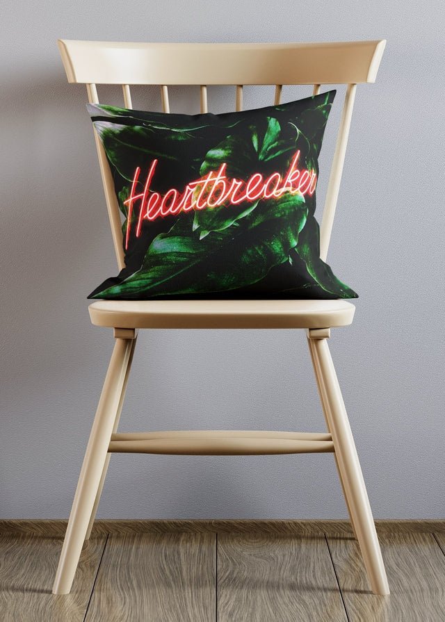Heartbreaker Neon Type Retro Cushion
