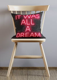 It Was All A Dream Notorious BIG Quote Neon Cushion