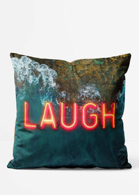 Laugh Neon Ocean Cushion