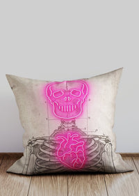 Vintage Neon Skeleton Cushion