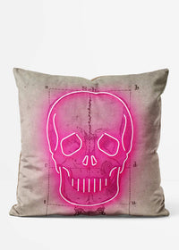 Vintage Neon Skull Cushion