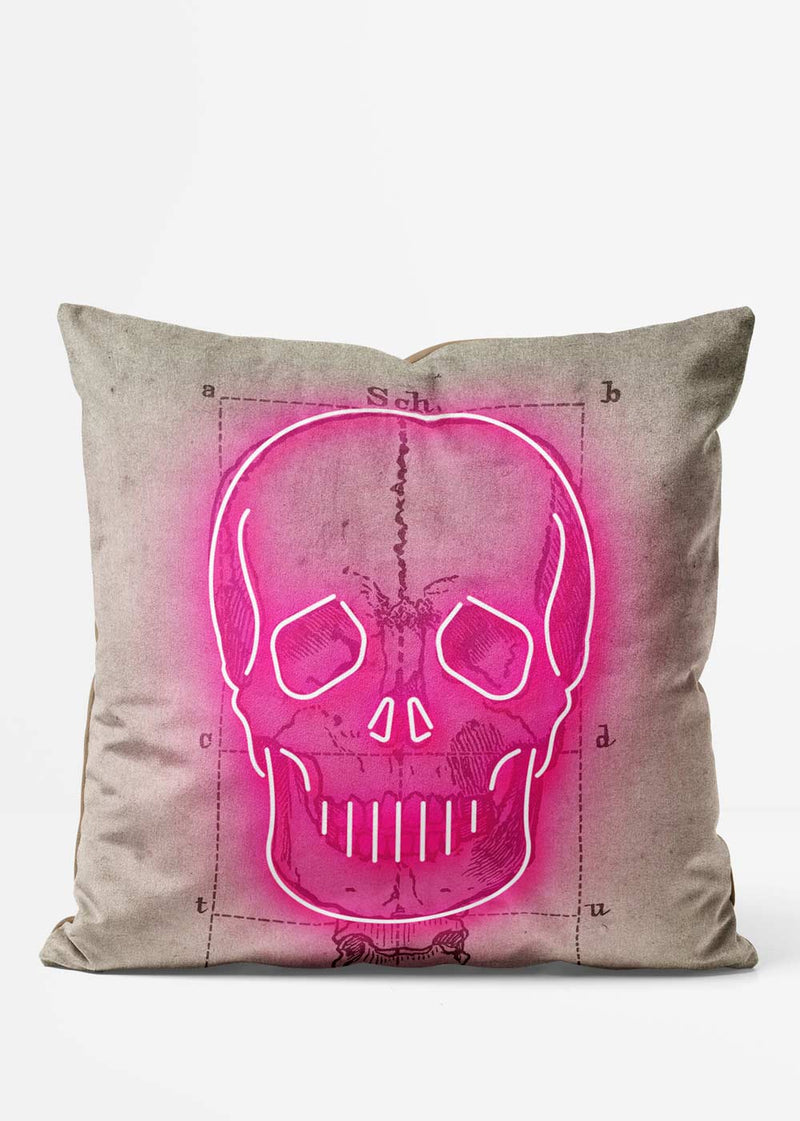Vintage Neon Skull Cushion