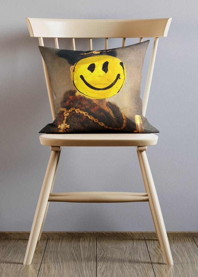 Nobleman Smiley Altered Art Cushion