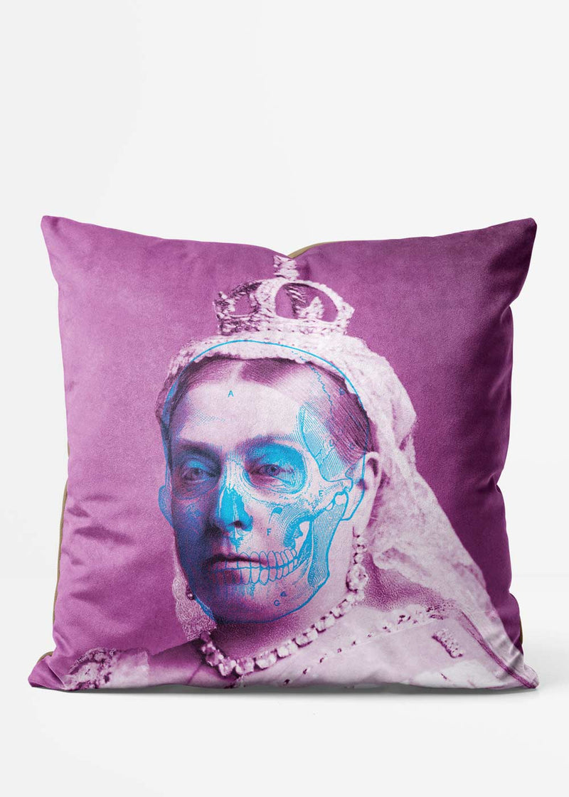 Queen Victoria Skull Cushion-InkAndDrop
