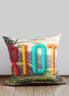 Riot Typography Altered Art Cushion