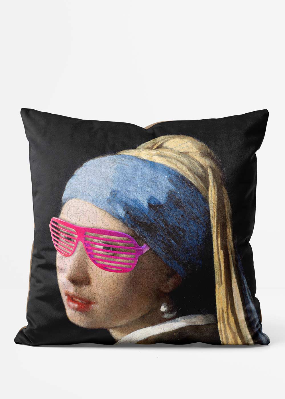 Girl With Pink Shutter Shades Cushion